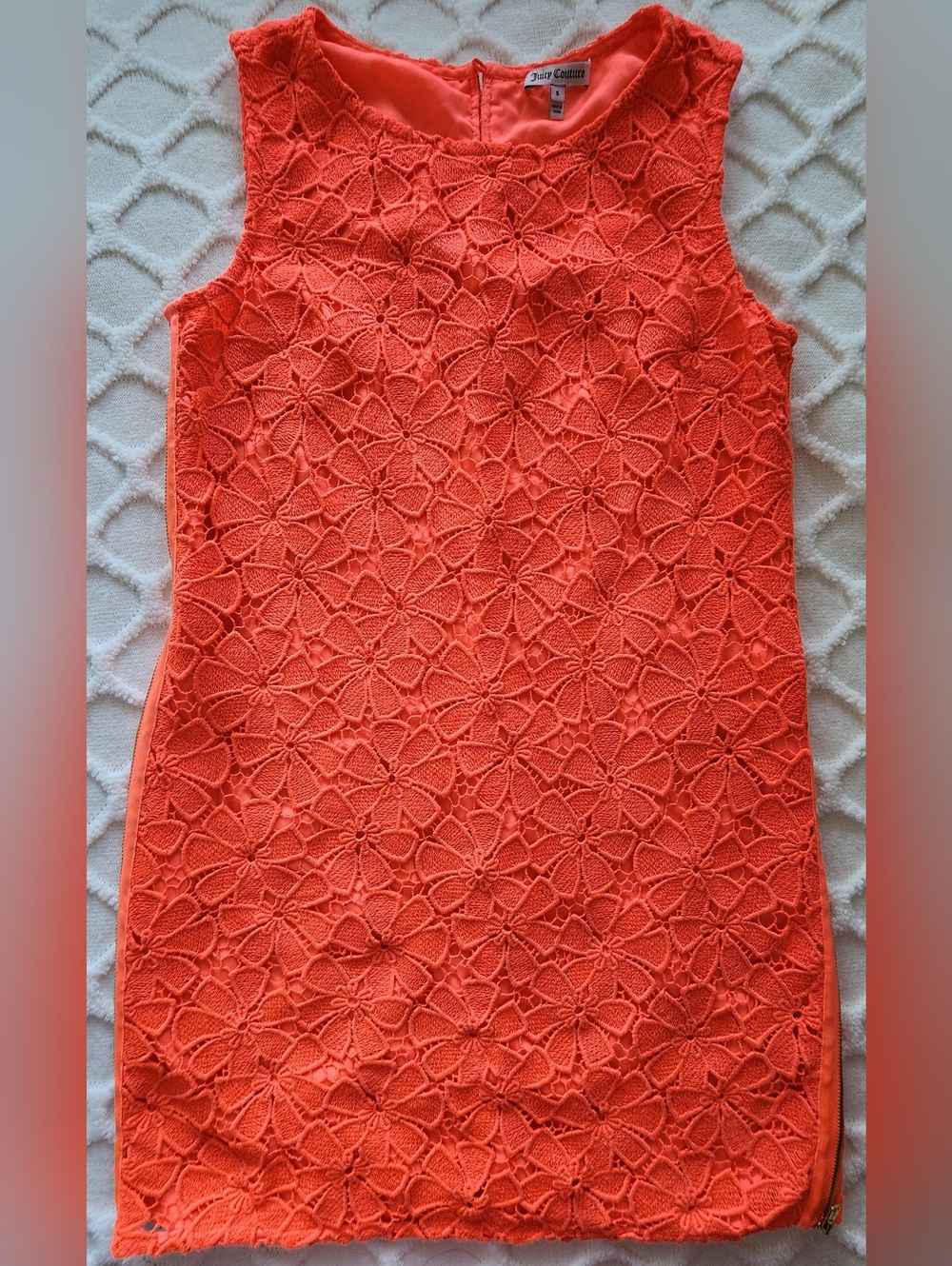 Juicy Couture Coral Lace Shift Dress